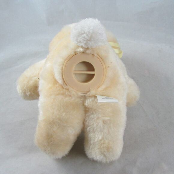 Plush Teddy Bear Babys First Bank Gingham Accents Bib 9" Vintage Hallmark 1982 - Picture 5 of 8